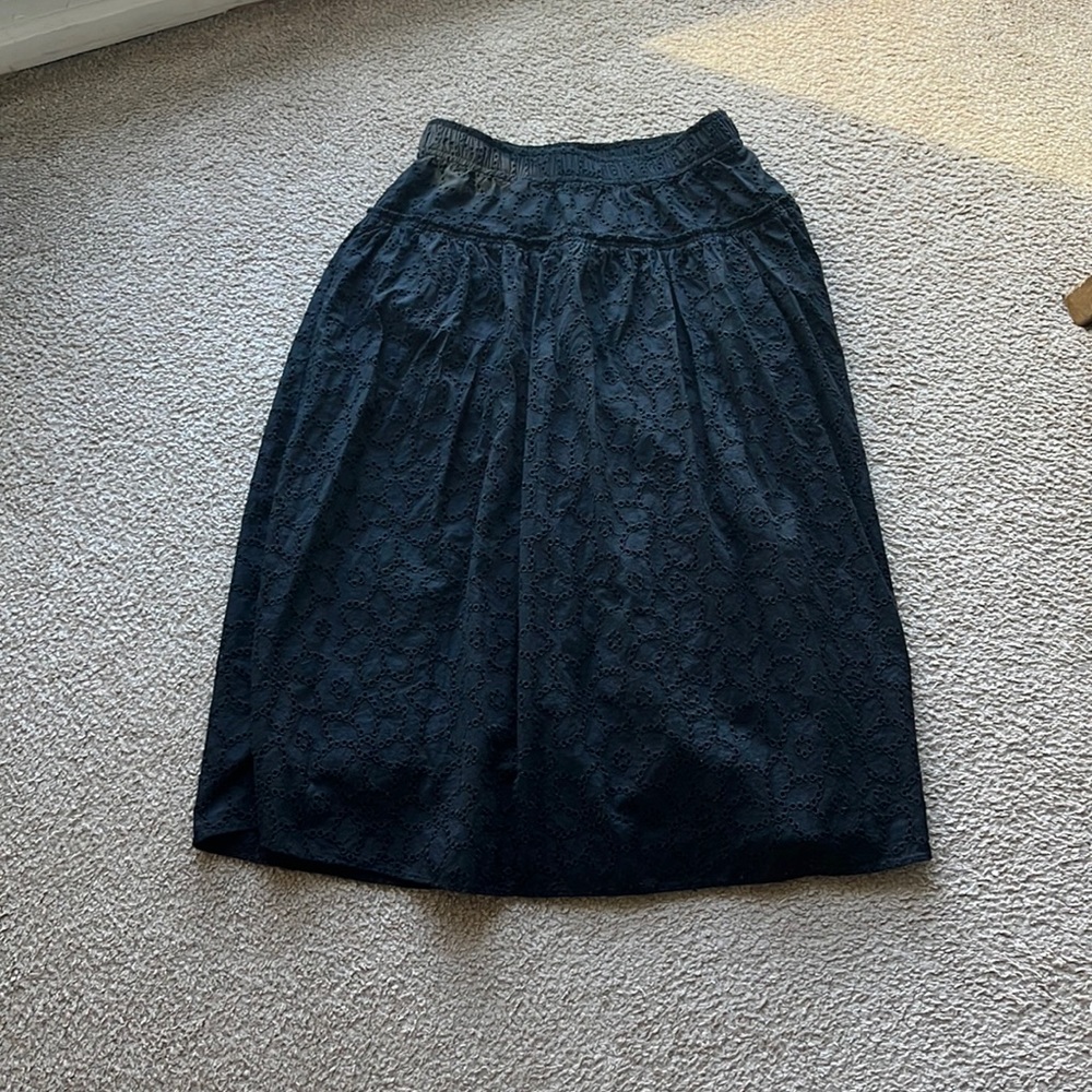 Perfect Black Cotton ALine Skirt